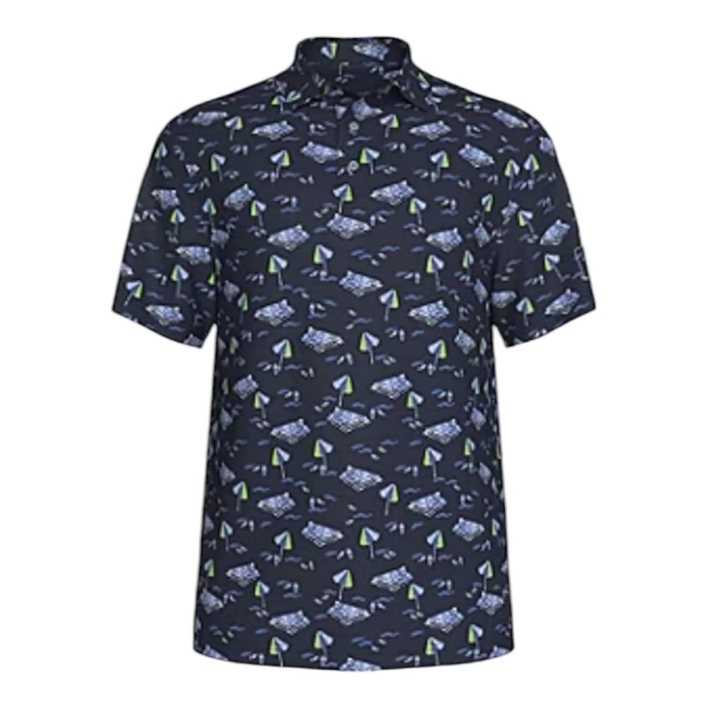 PGA Pro Tour Men's Beach Umbrella Print Golf Polo Shirt